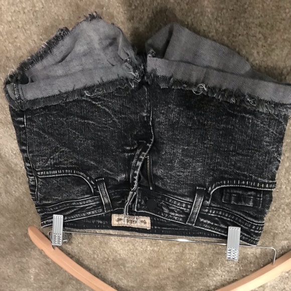 Dark Grey Denim Shorts - Picture 1 of 3